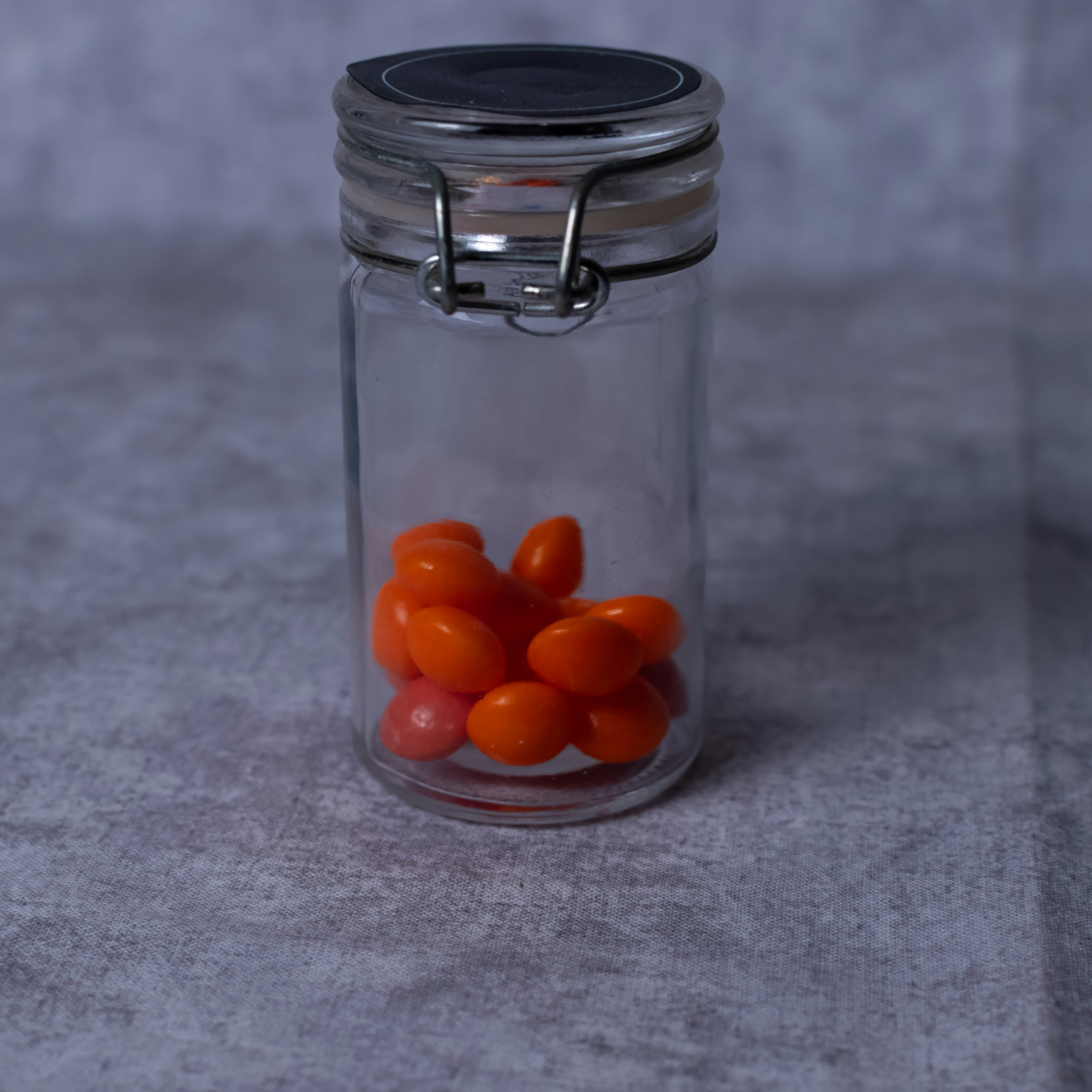 Cherry tomatoes in a glass jar