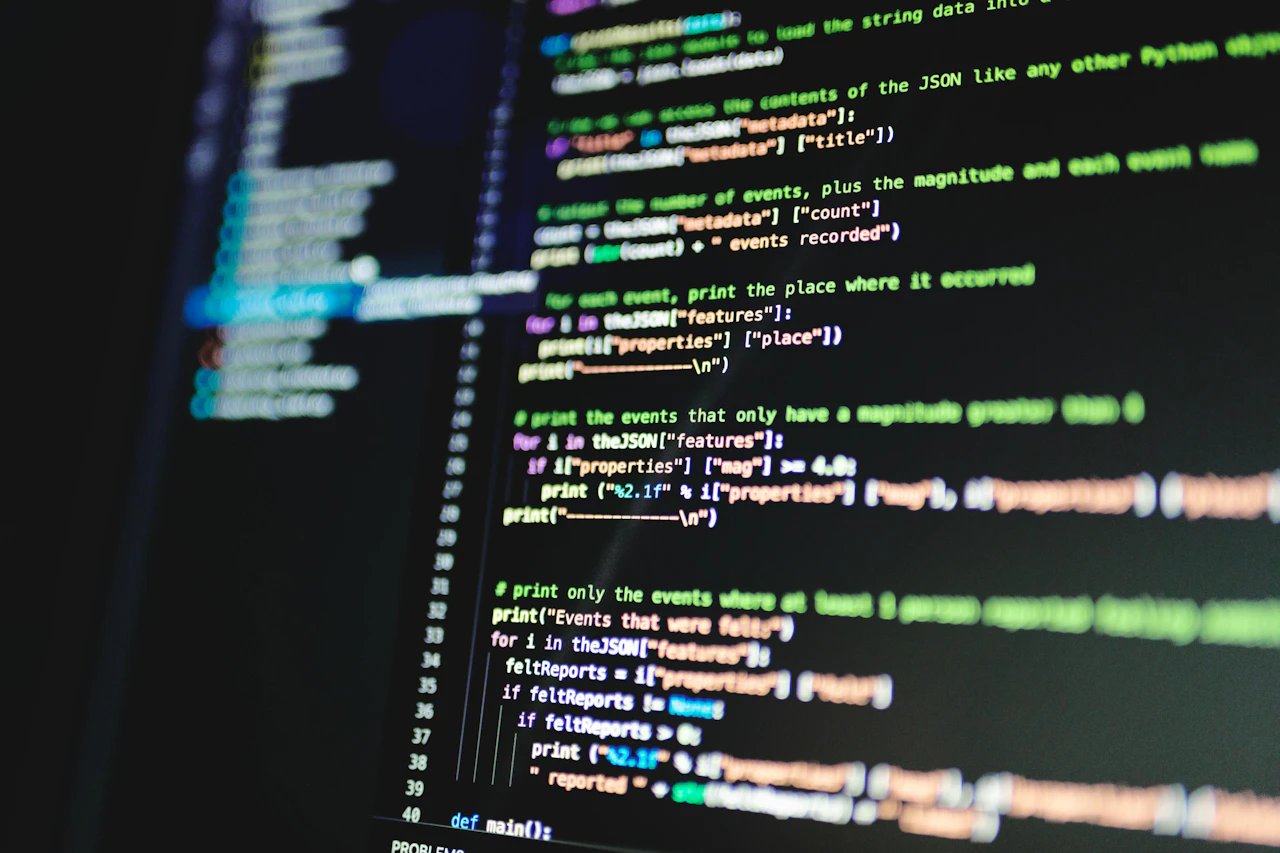 Colorful Python code displayed on a dark screen