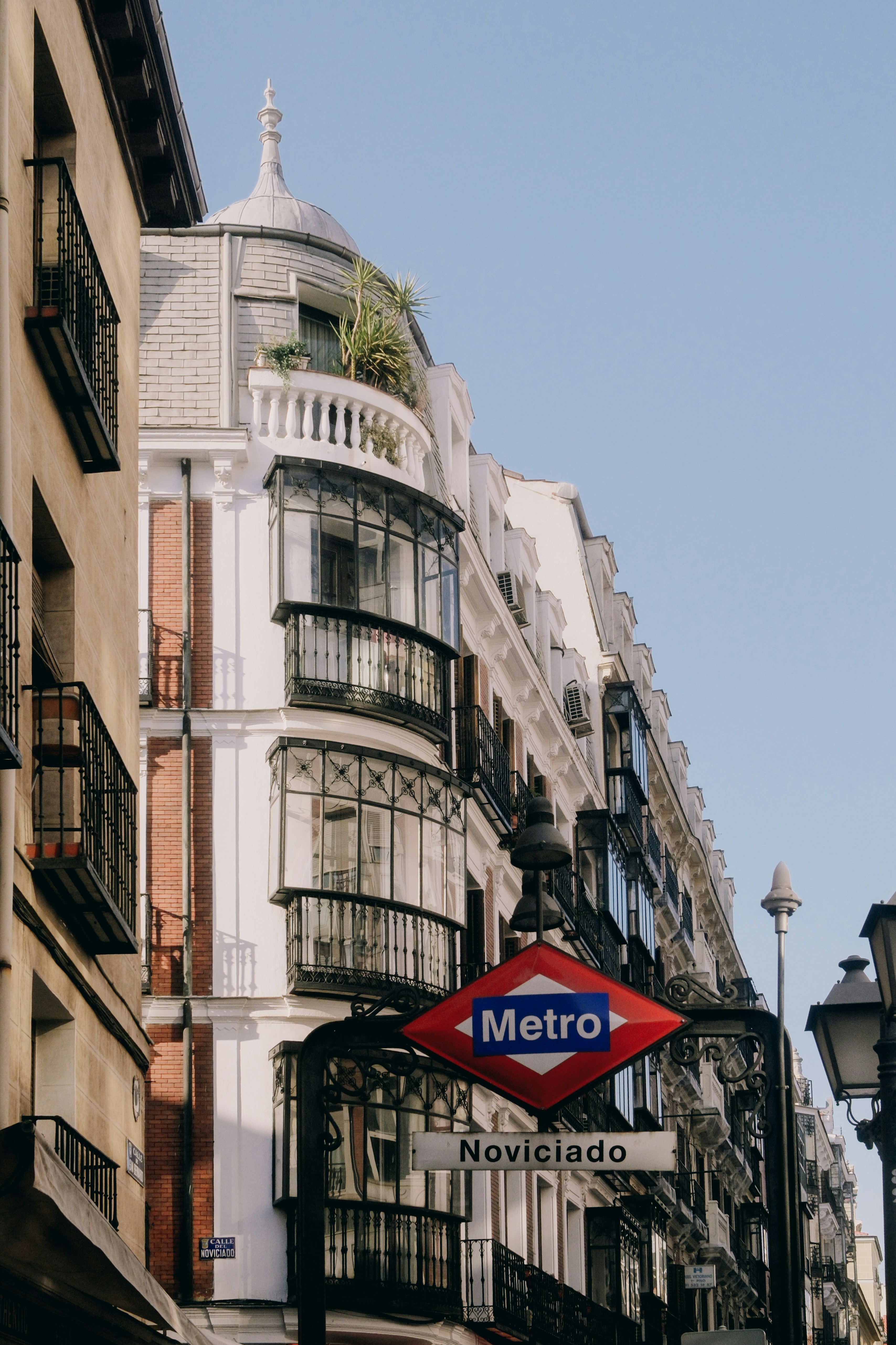 Madrid metro sign at noviciado station entrance