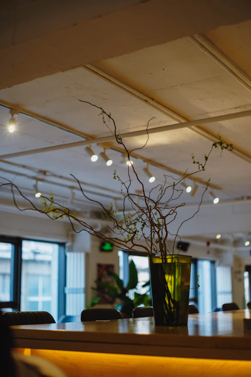 Organic branches in a sculptural vase
