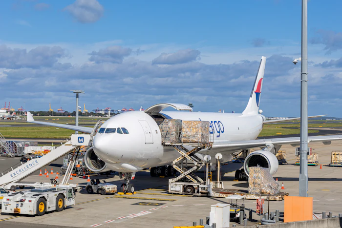 Air Cargo Airplane on Runway