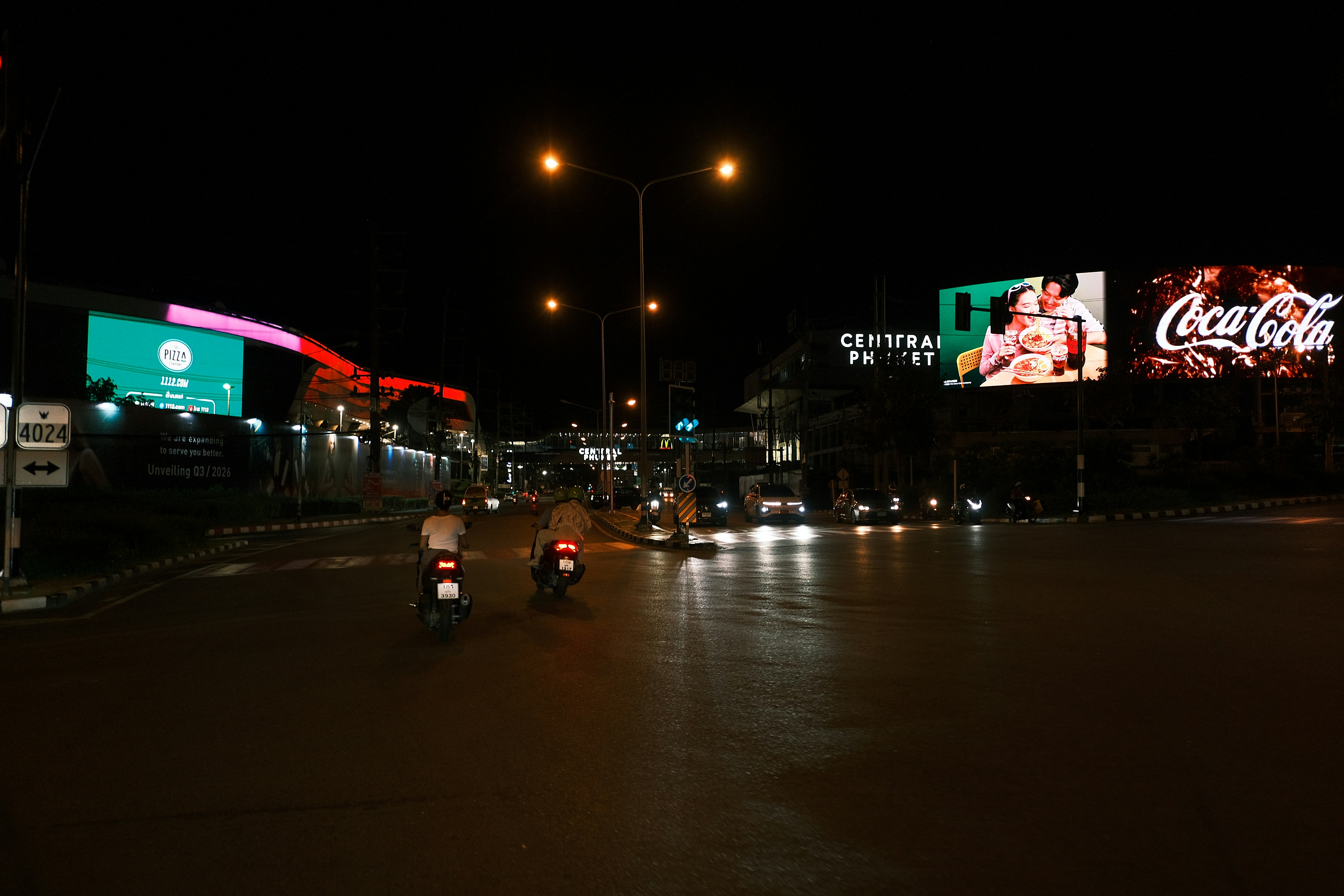 Outdoor LED display advertising a brand