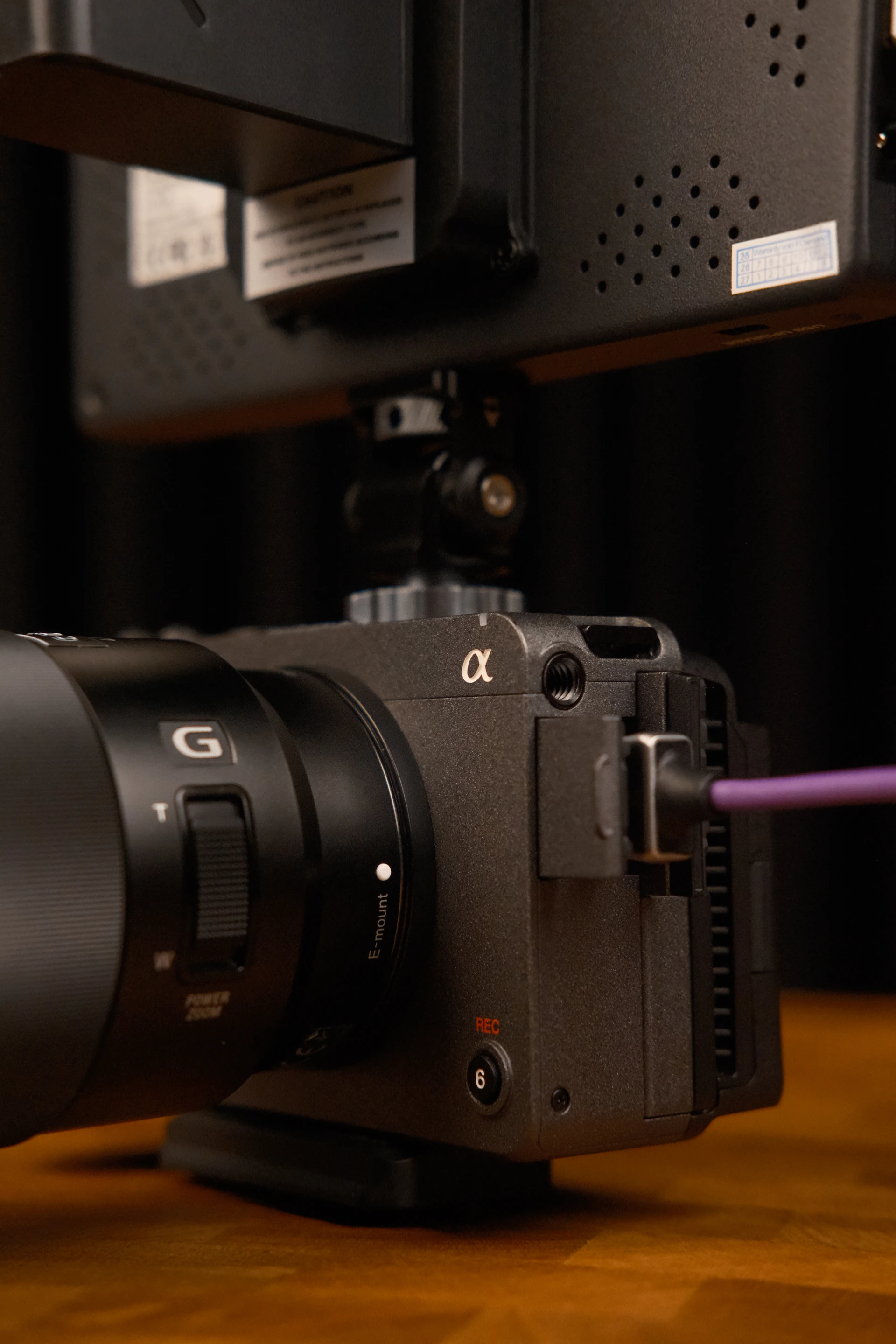 Camera monitor connected to a digital camera
