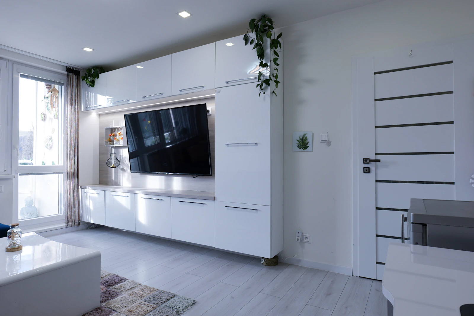 Modern living room with television and entertainment unit
