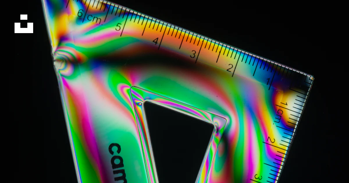 Triangle Ruler Picture Colorful A triangular ruler with colorful light patterns photo – Free Ruler ...