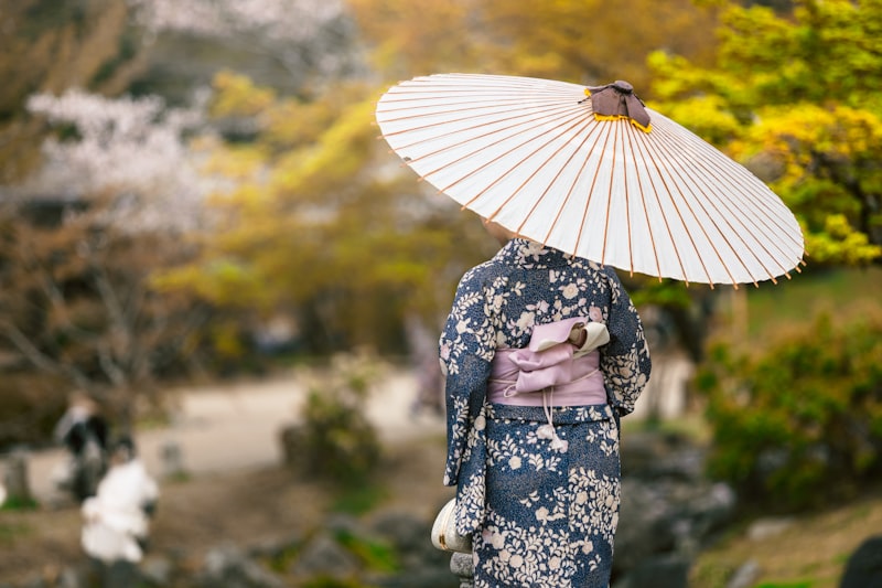 Woman wearing traditional kimono in Asakusa, Tokyo