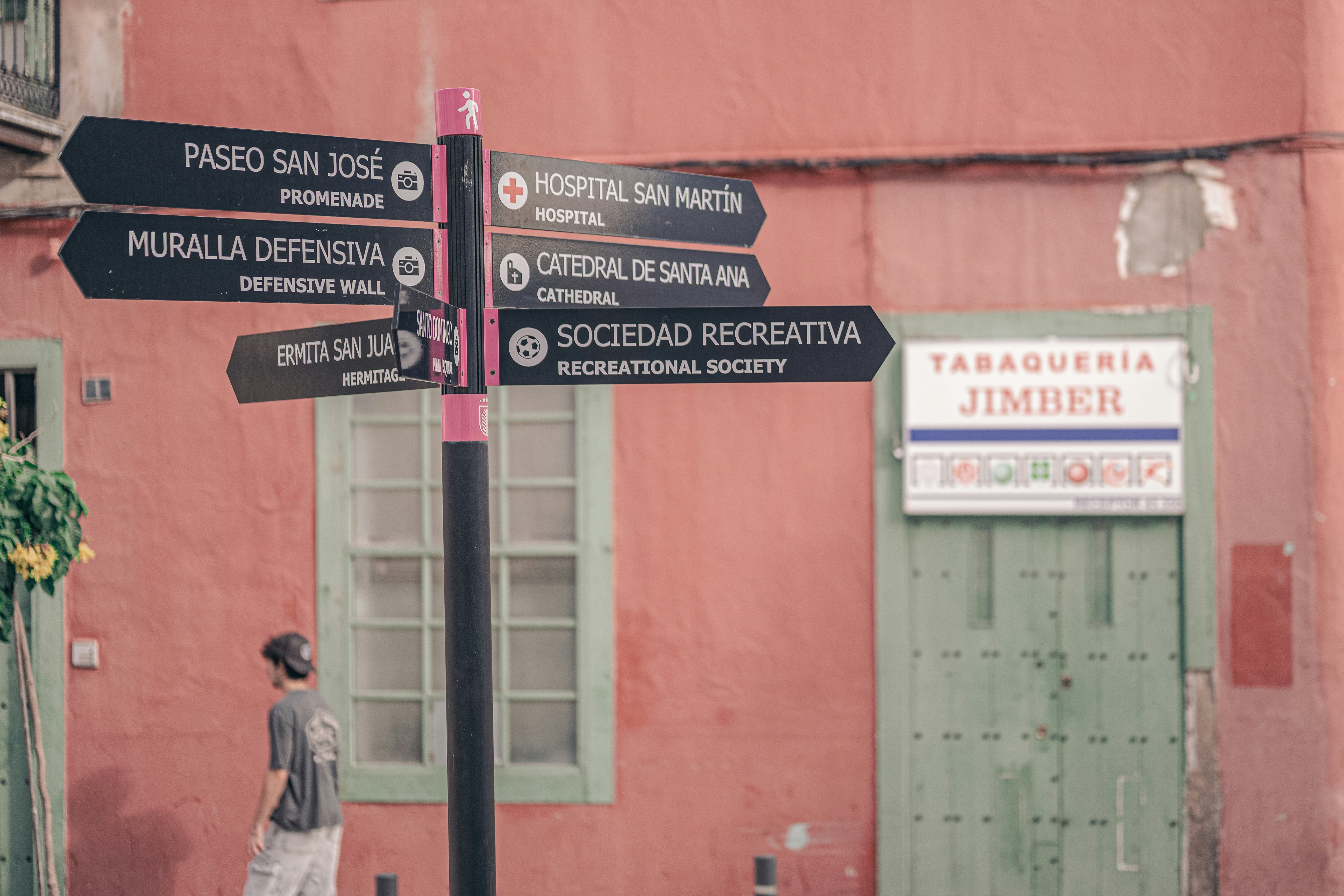 Street signpost with multiple directions and destinations.