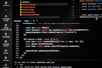 Computer screen displaying code and terminal output