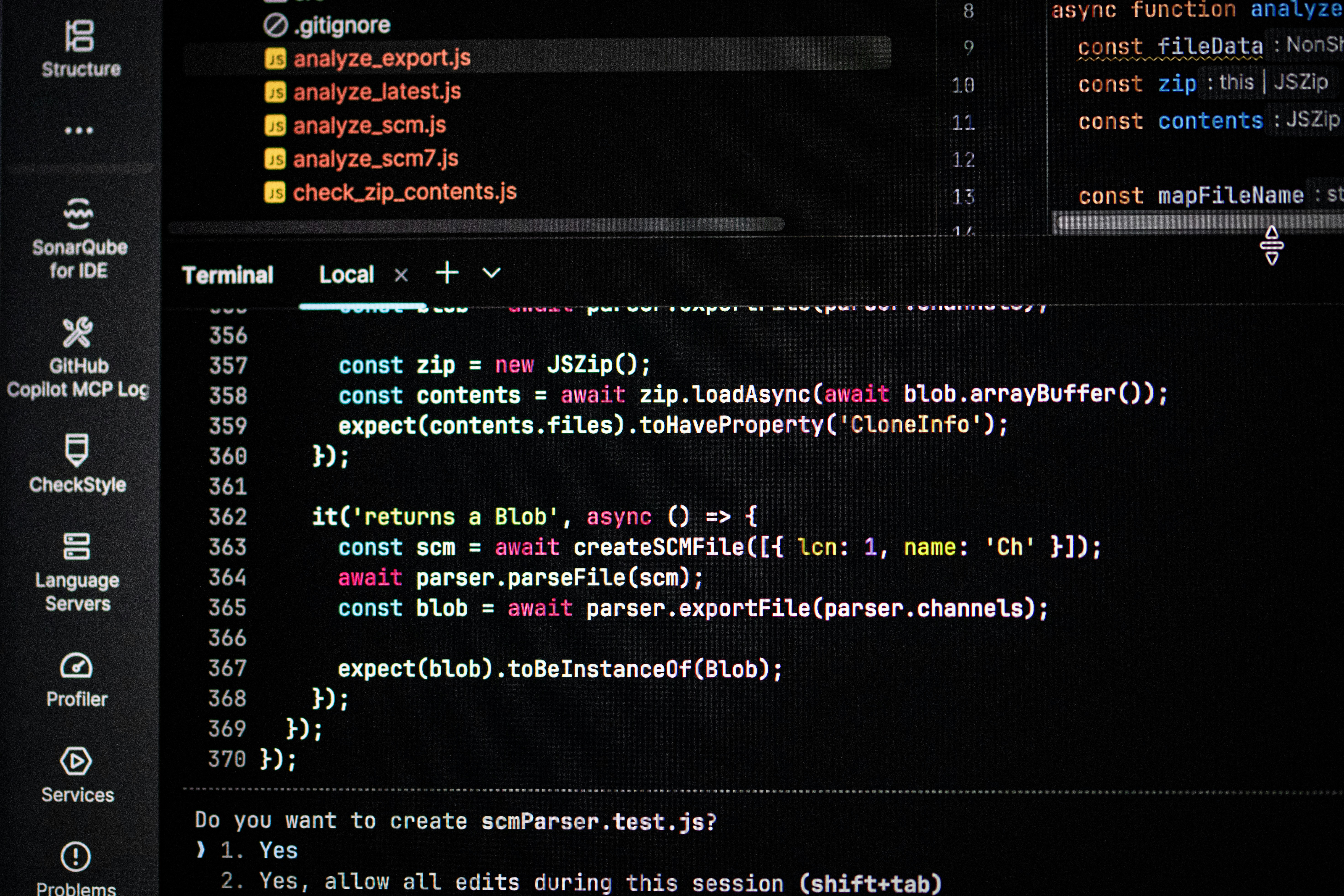 Computer screen displaying code and terminal output