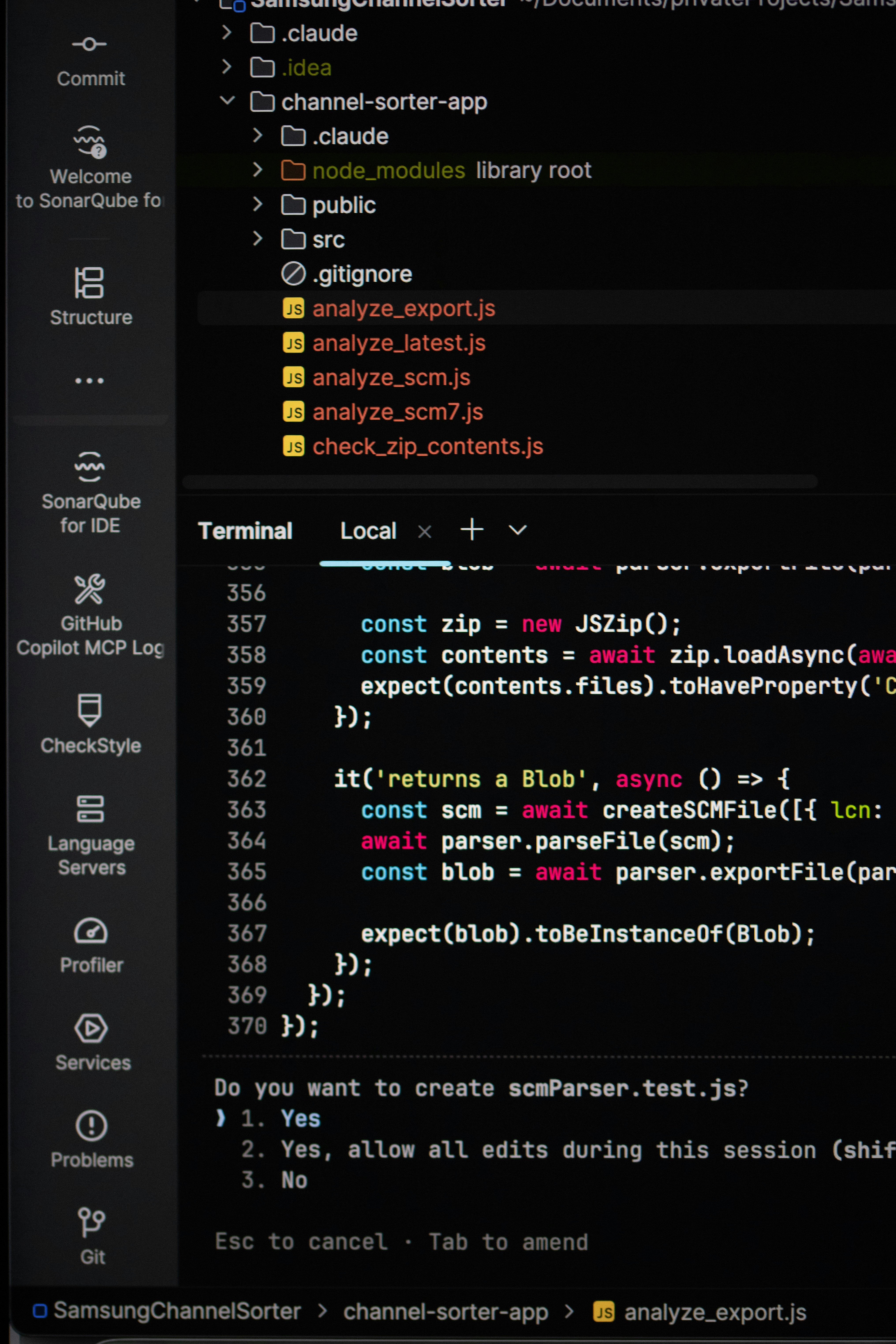 Computer code displayed on a dark screen