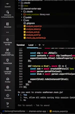 Computer code displayed on a dark screen