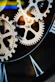 Close-up of intricate clockwork gears and roman numerals