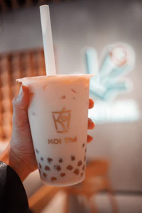 Tapioca pearls in bubble tea
