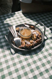 Kaiserschmarrn with apple sauce in a pan