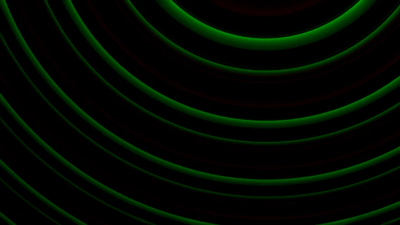 Concentric green lines on a black background
