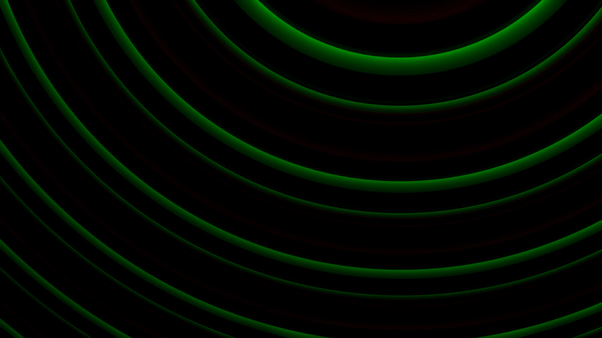 Concentric green lines on a black background
