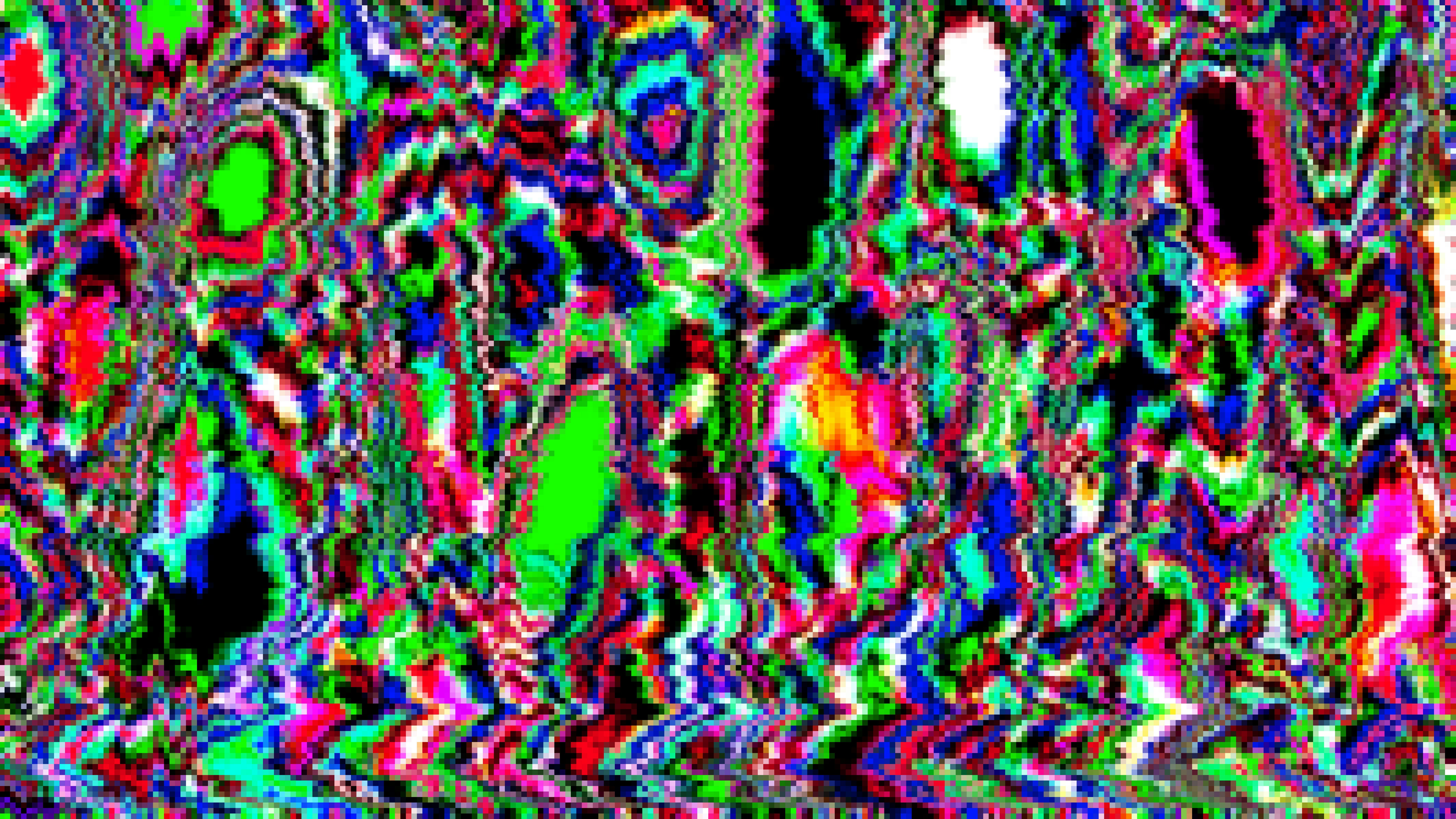 Arte abstrata, colorida glitch com padrões distorcidos