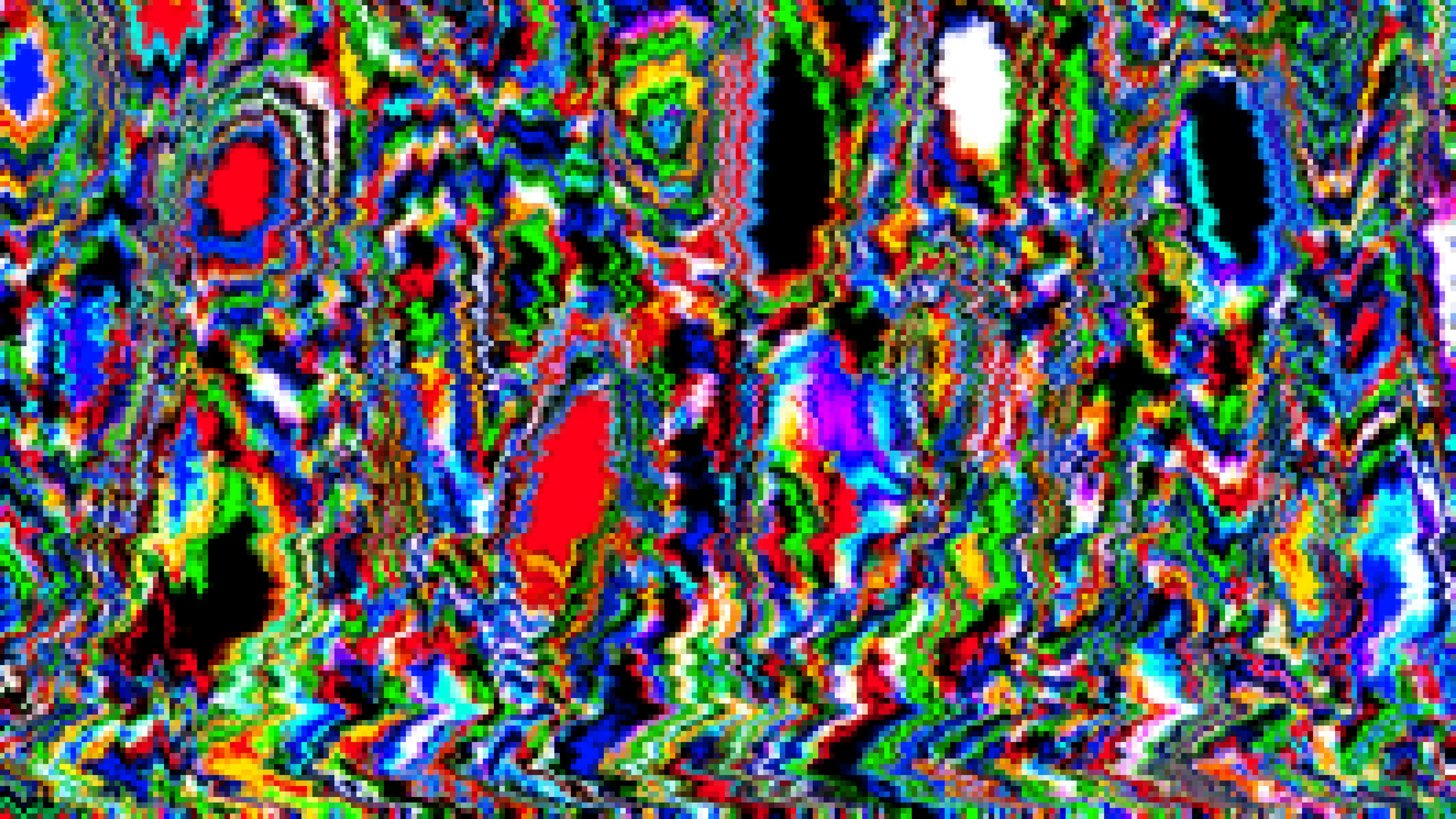 Arte abstrata, colorida glitch com padrões distorcidos