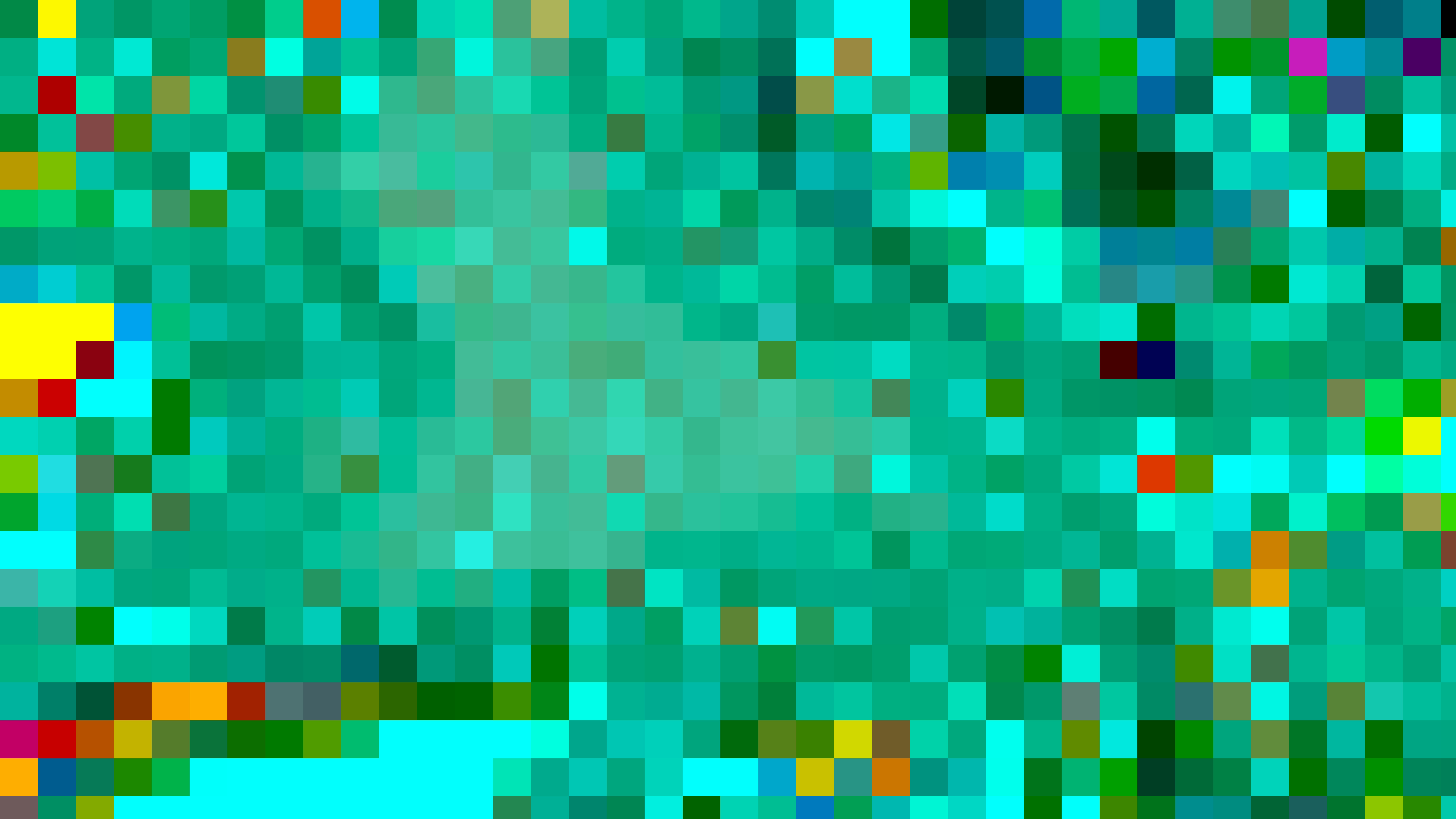 Fundo abstrato pixelado com cores verde-azulado e amarelo