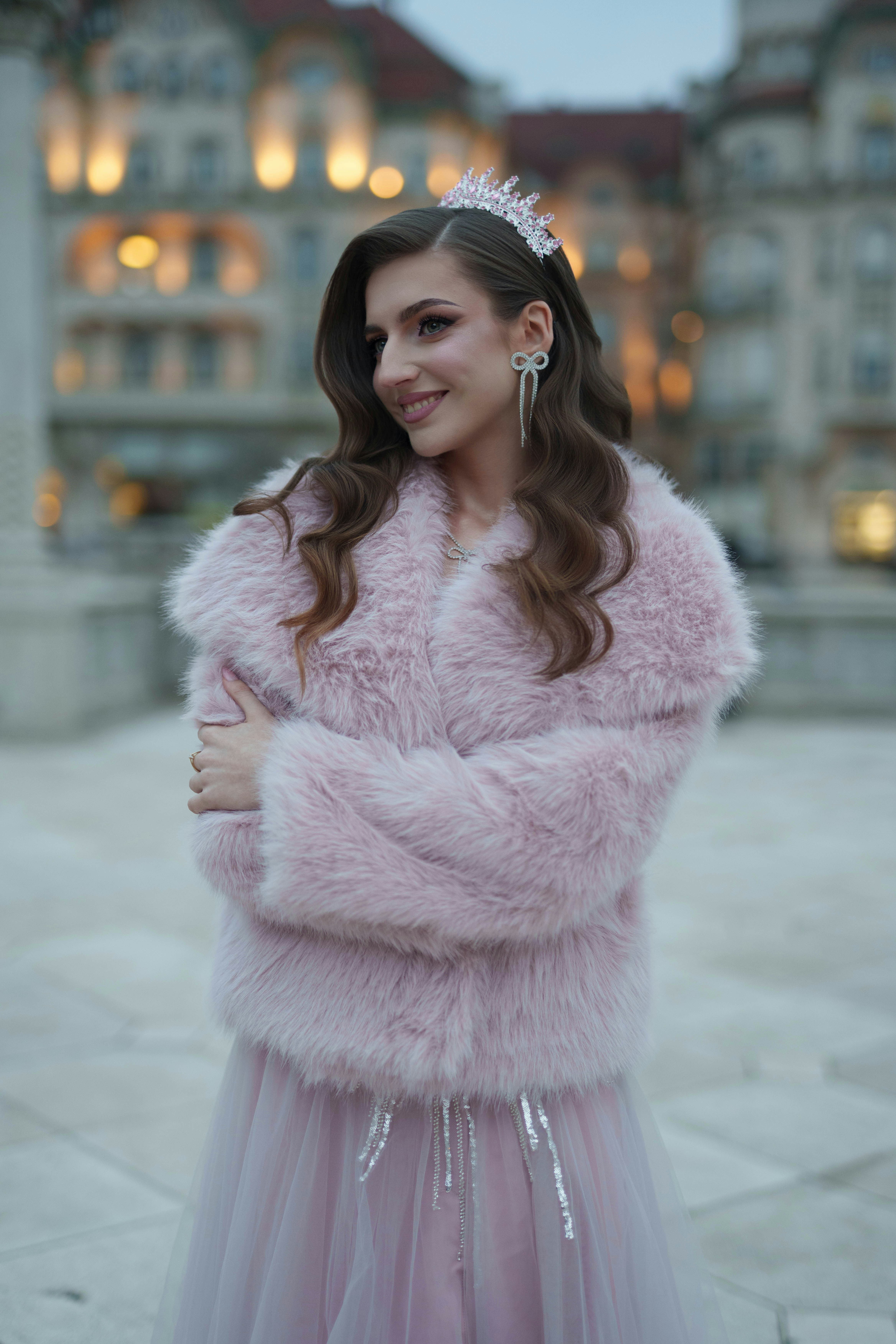 A woman in a pink fur coat and dress photo  Free Fashion Image on Unsplash