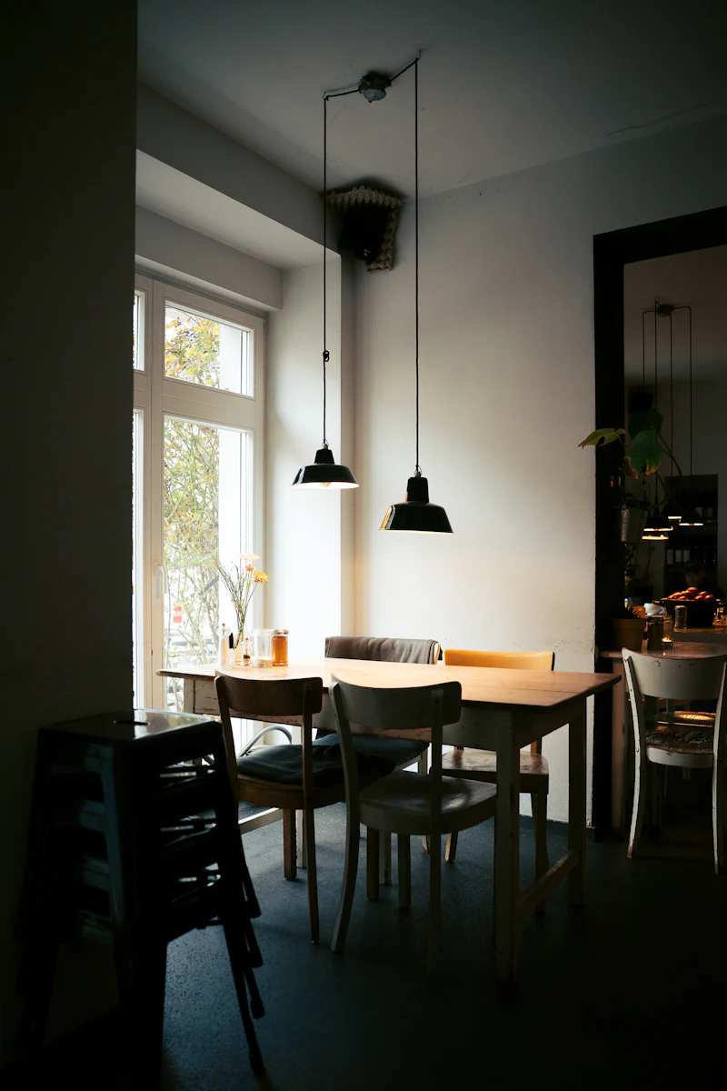 Modern café interior with fresh paint