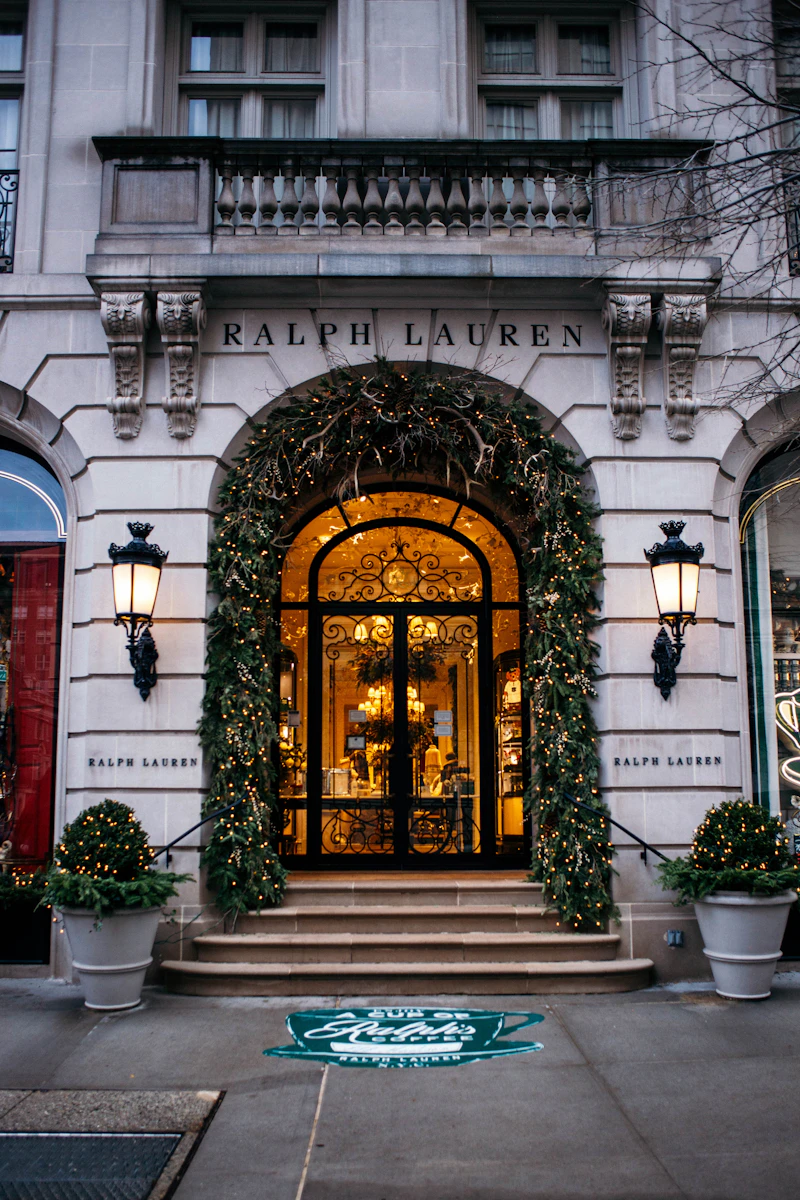 A grand Ralph Lauren store entrance
