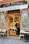 Exterior of a parisian bakery with colorful murals