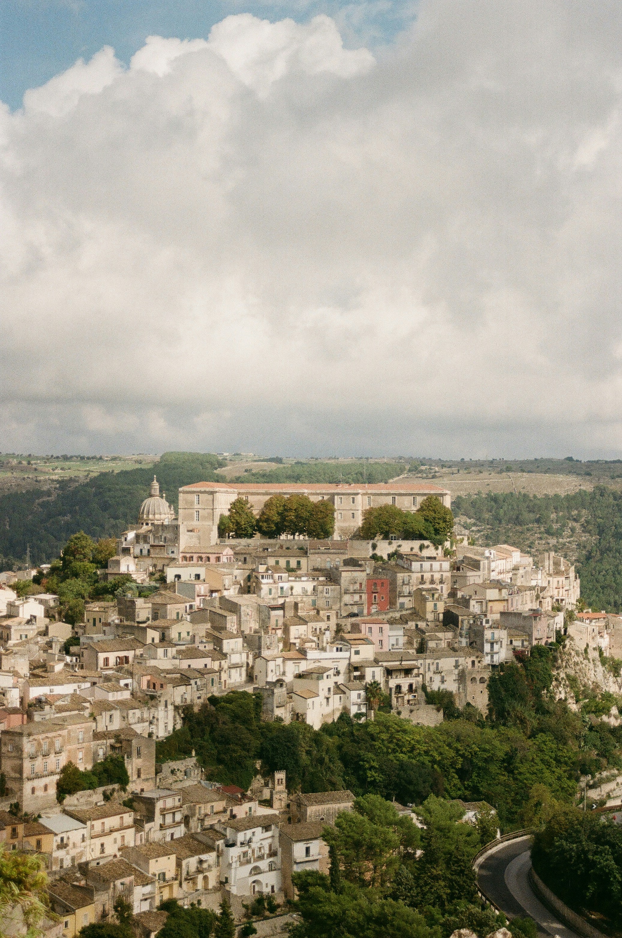 A historic italian town nestled on a hilltop