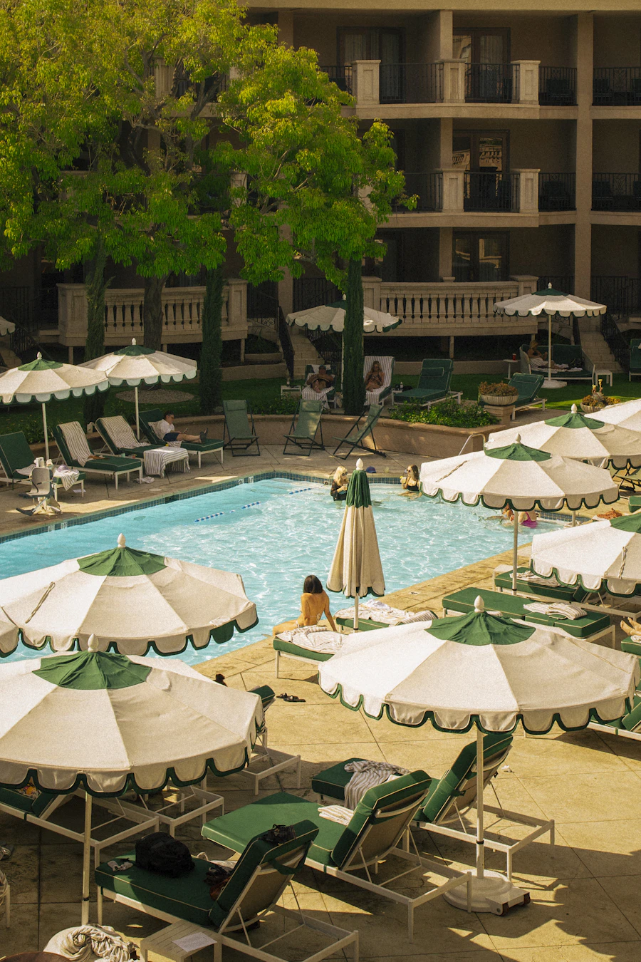 Resort-style swimming pool and clubhouse deck