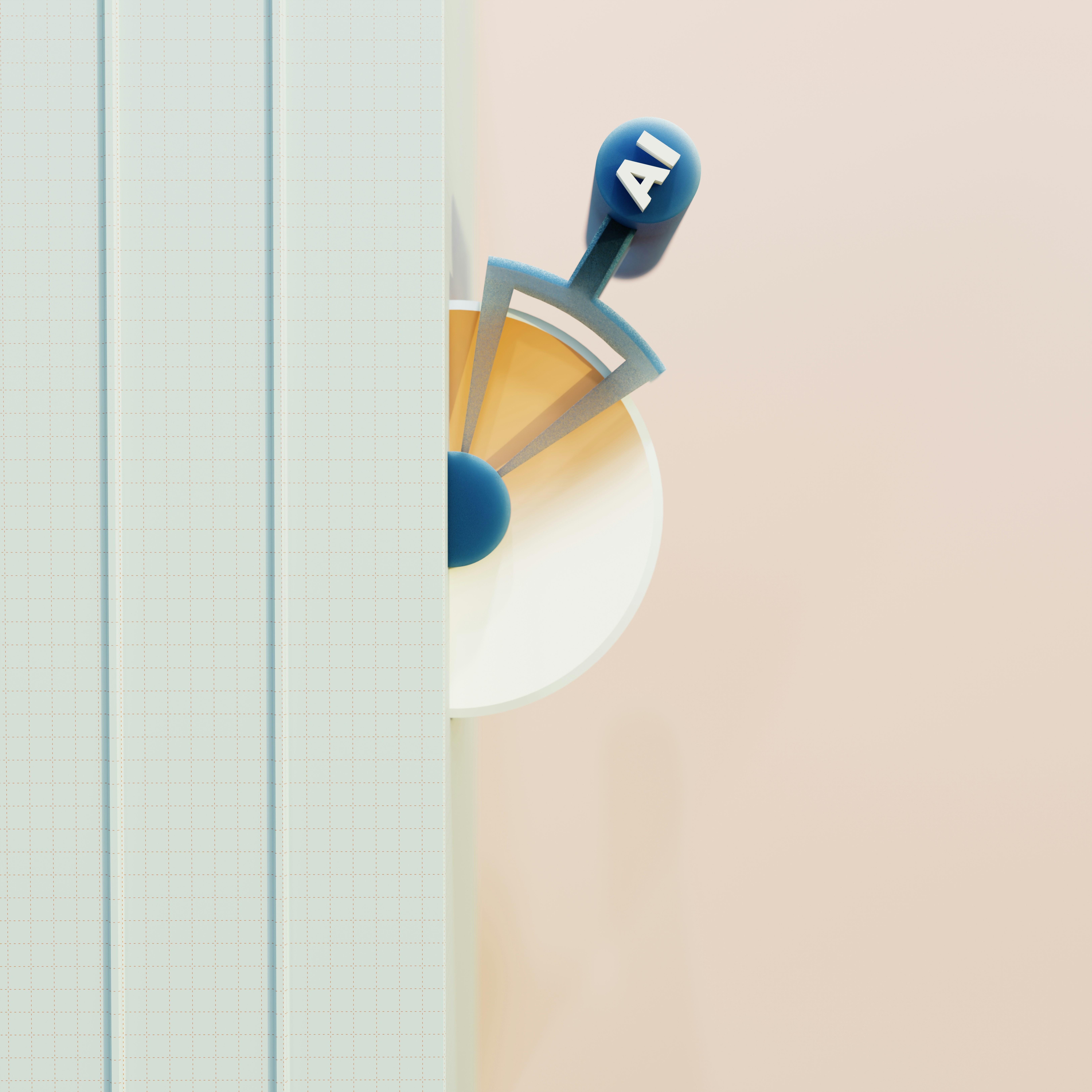 Lever with ai text on a light background