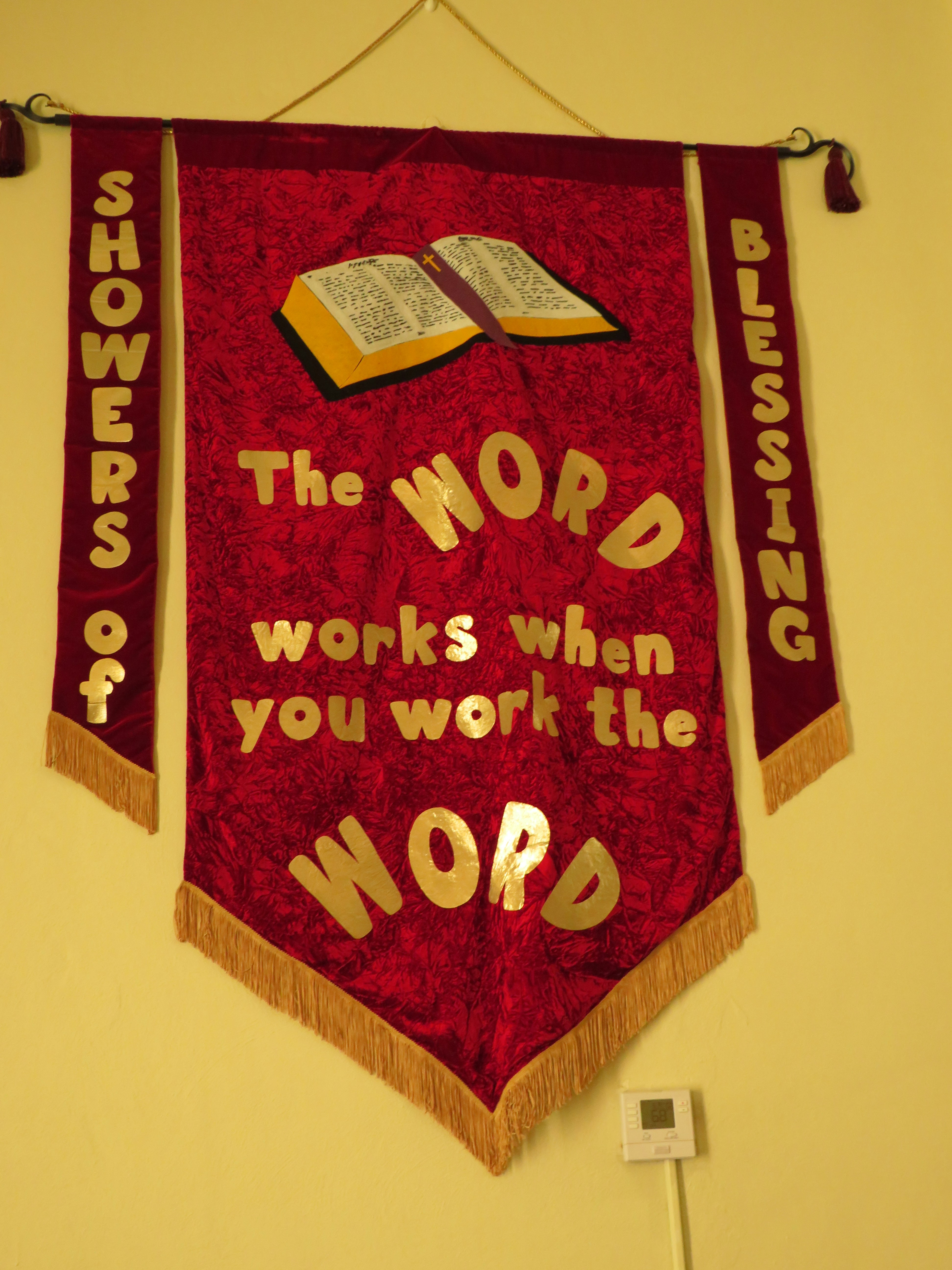 Banner with bible and inspirational quote