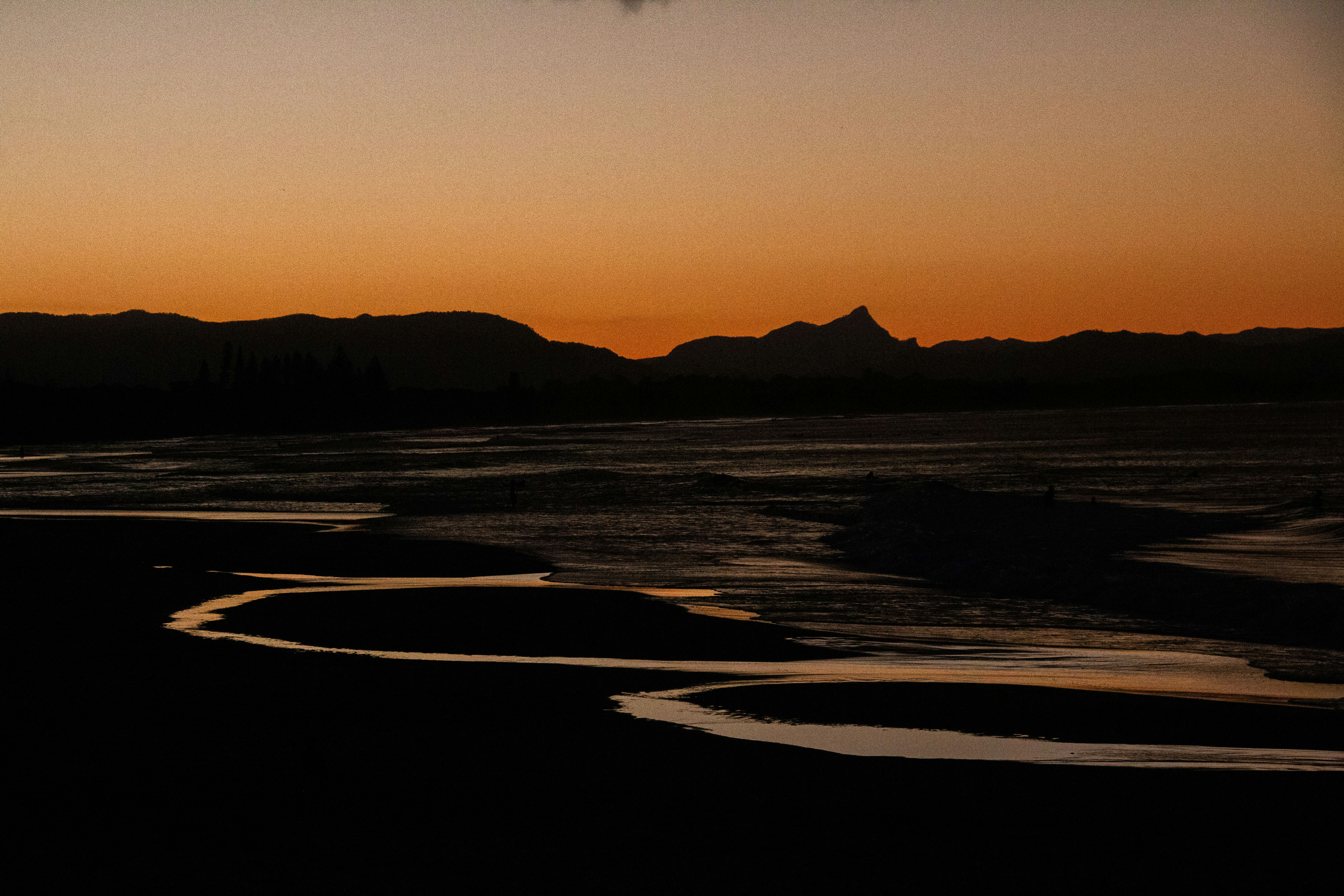 Sunset over a calm ocean