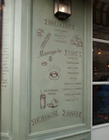 Cafe menu with breakfast, lunch, and dinner items