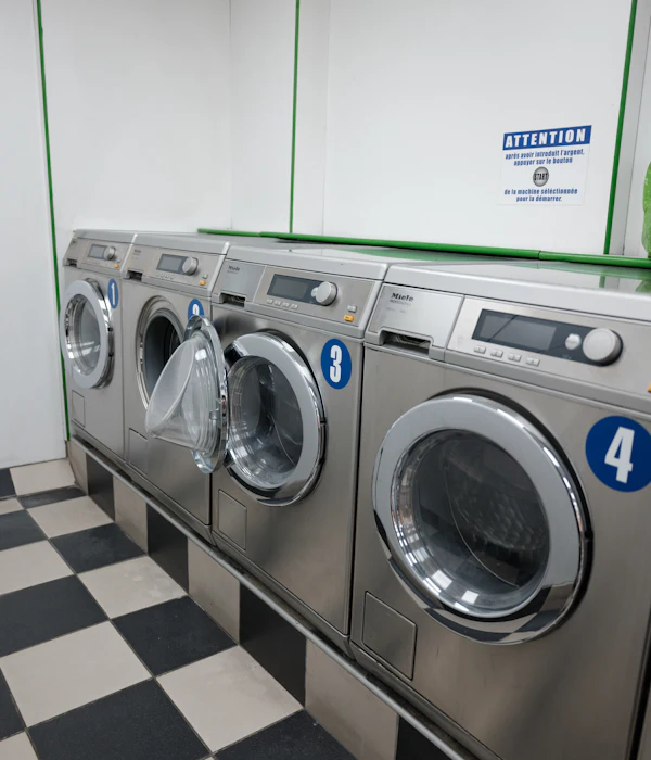 Row of washing machines