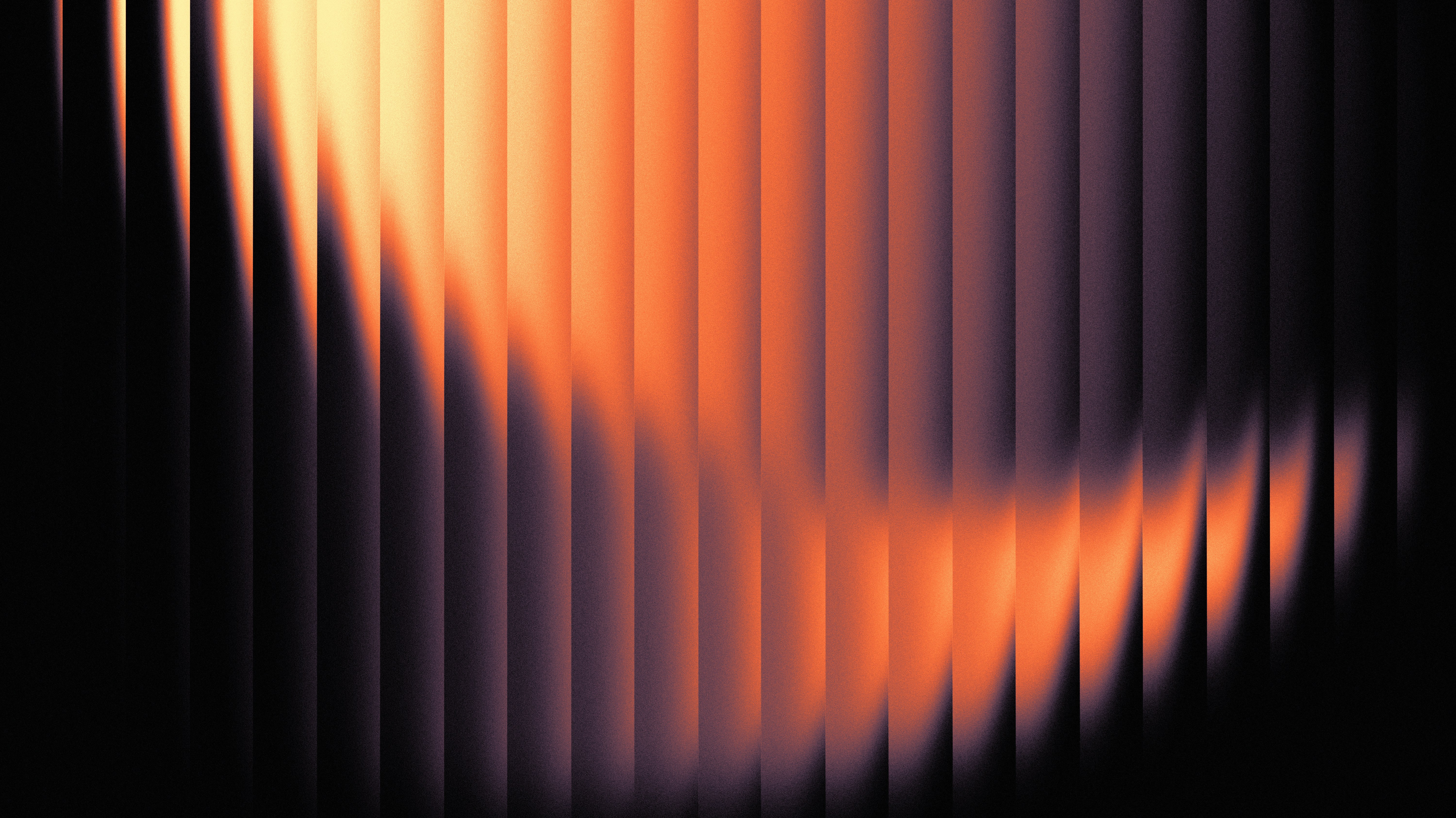 Vertikale Linien mit einem leuchtenden orangen und violetten Farbverlauf.