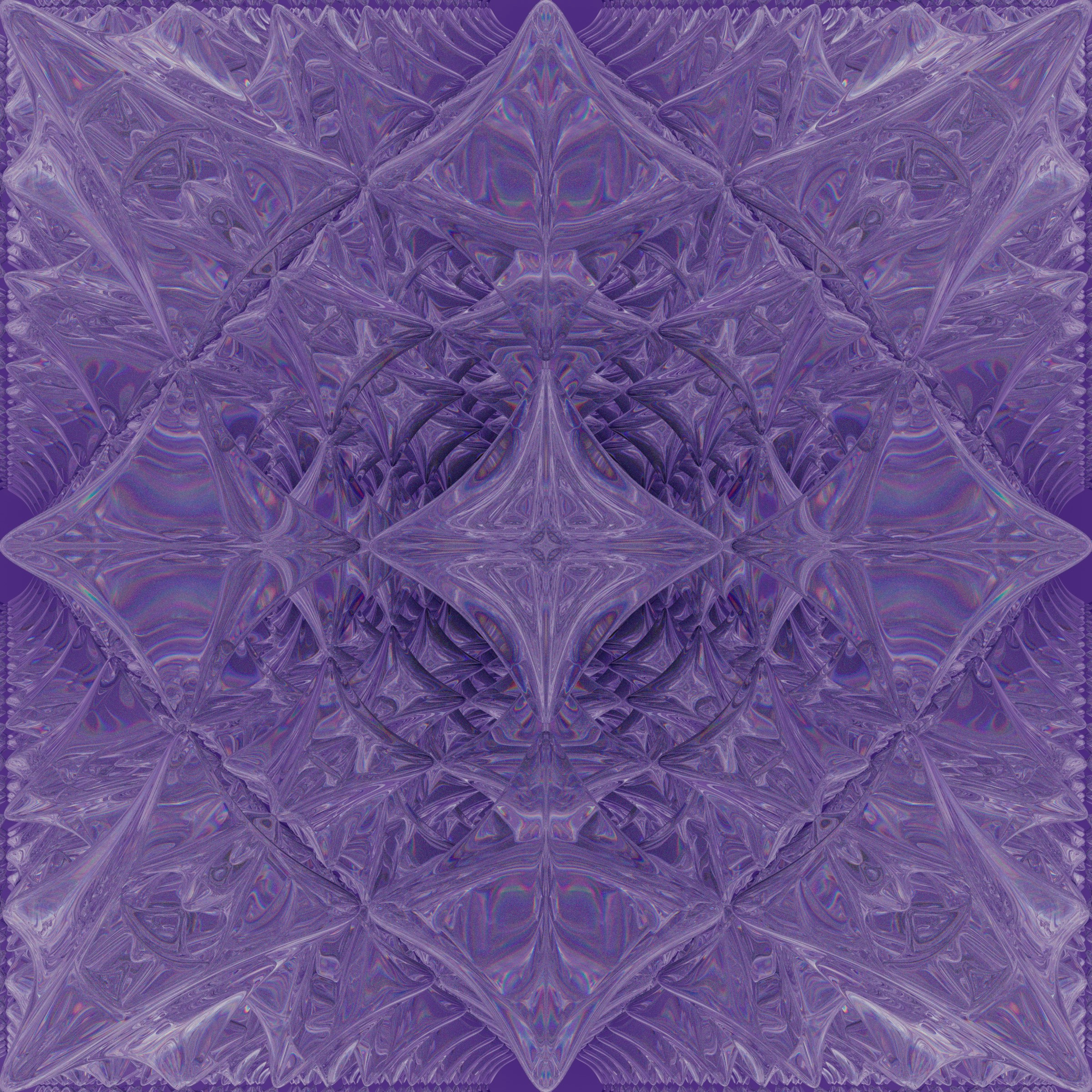 Intricate purple fractal pattern with diamond symmetry.