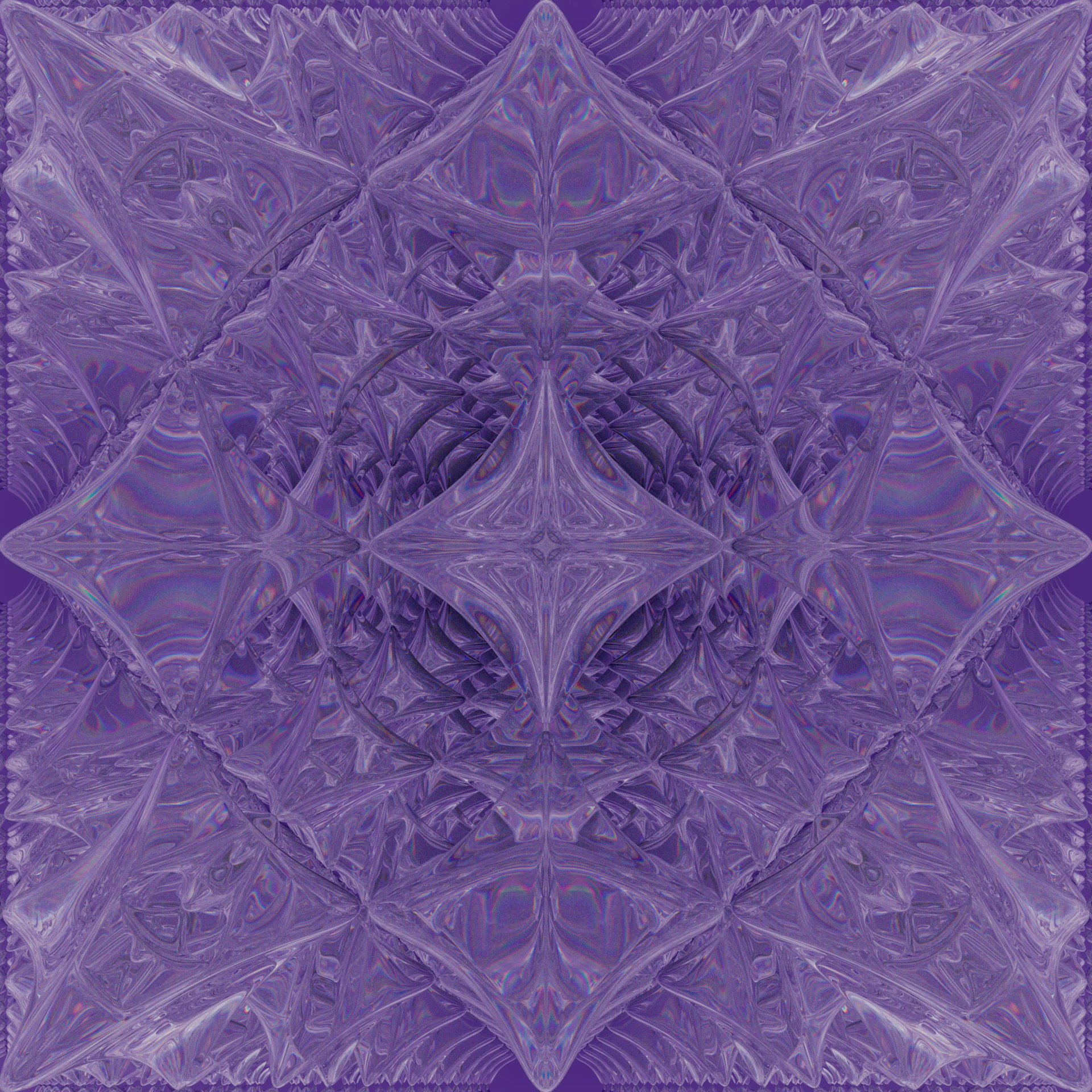 Intricate purple fractal pattern with diamond symmetry.