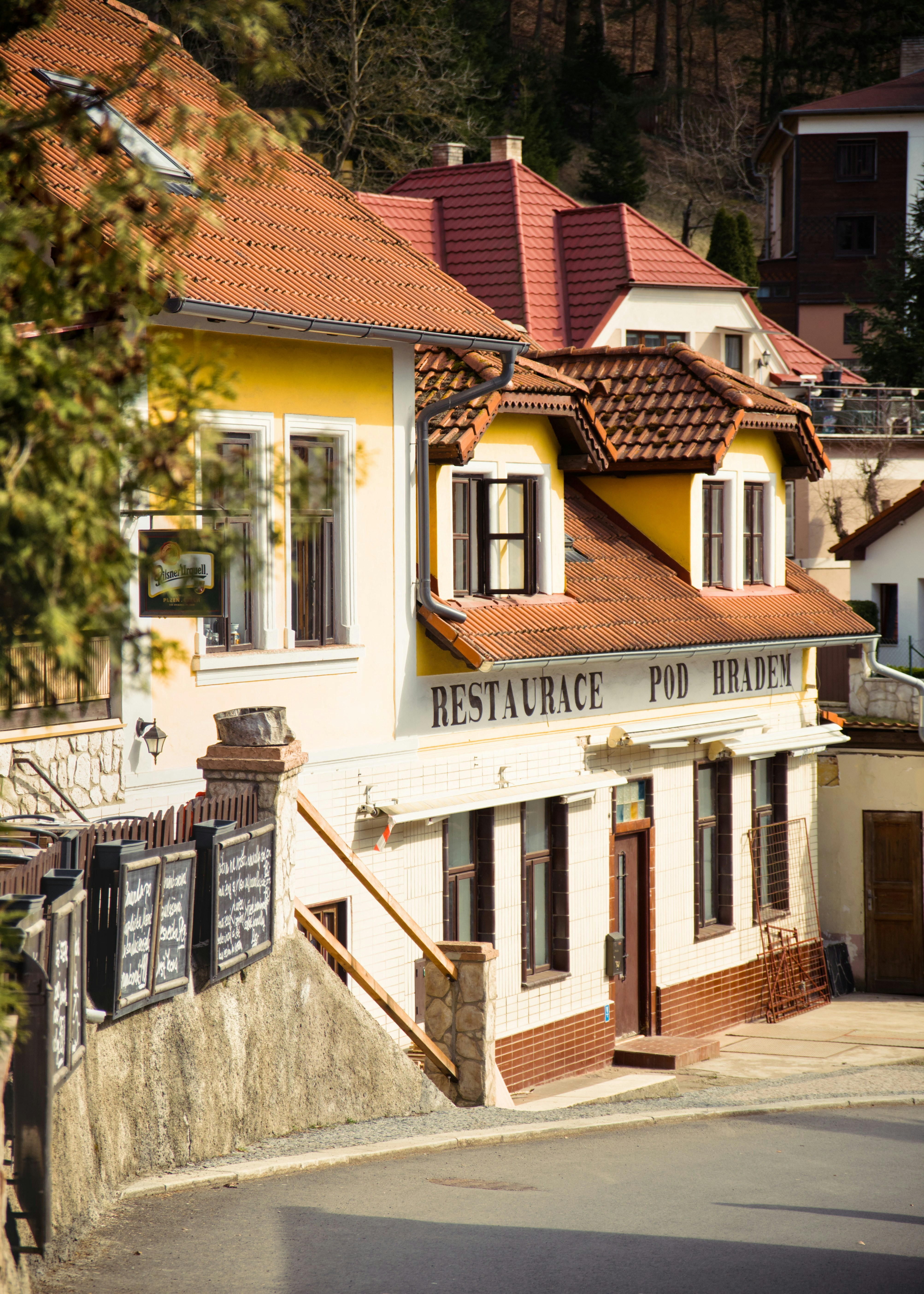 Yellow building with 