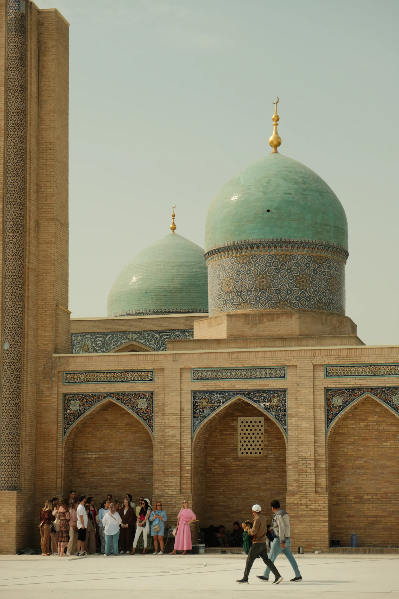 Teal domes and historic architecture in Tashkent, Uzbekistan