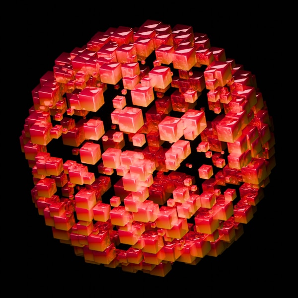 Cube Sphere Red