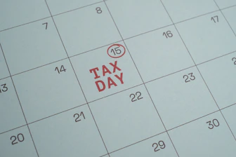 Tax day marked on a calendar