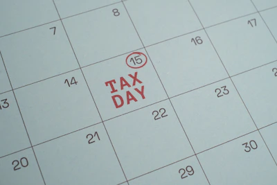 Tax day marked on a calendar