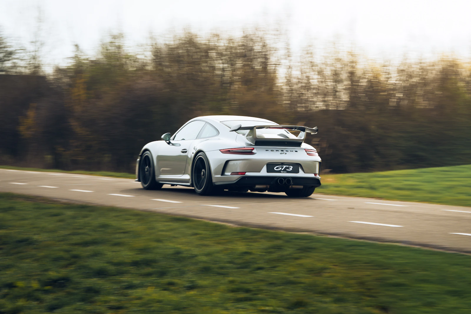 Porsche GT3 on a rural driving road