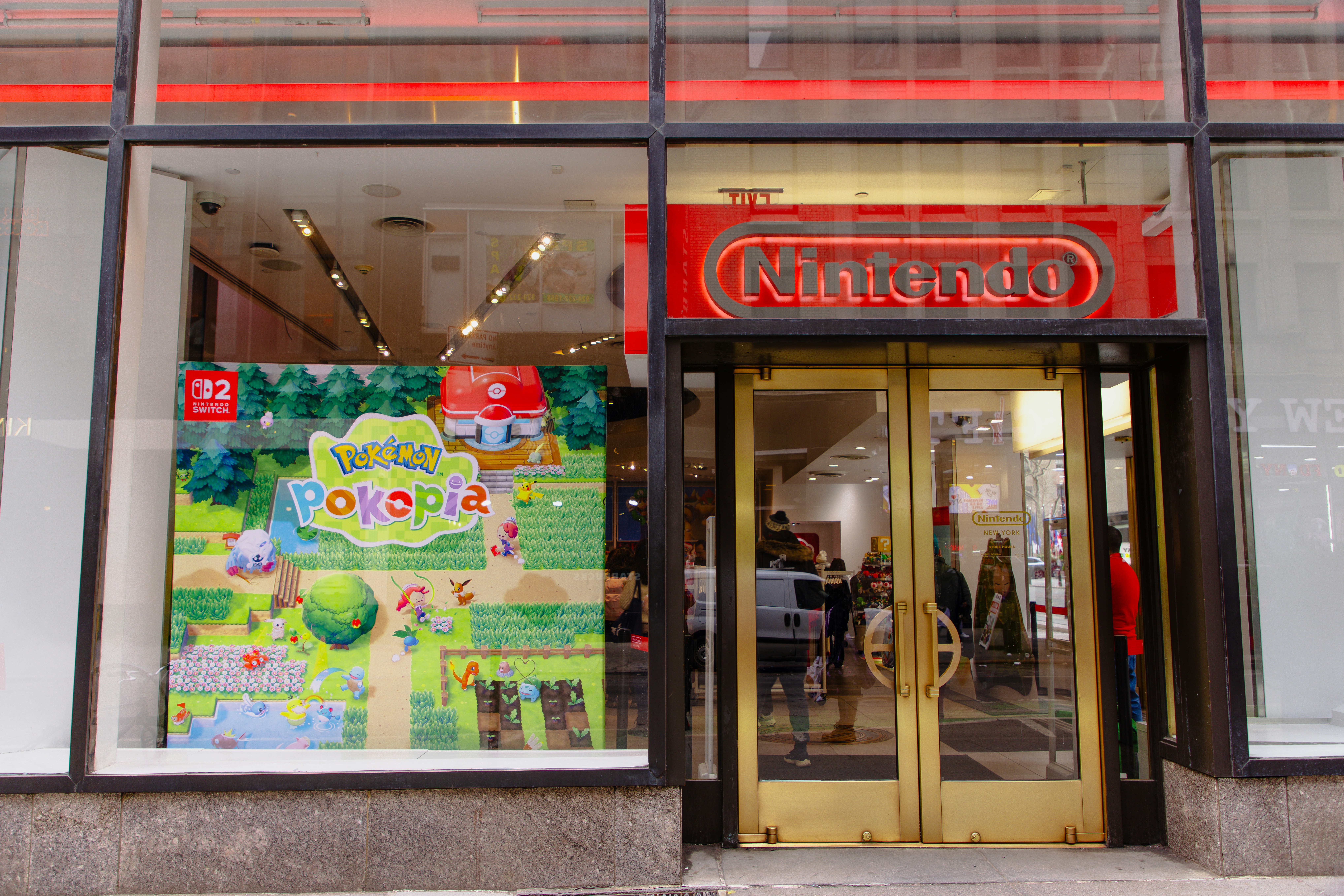 Nintendo store entrance with pokemon display