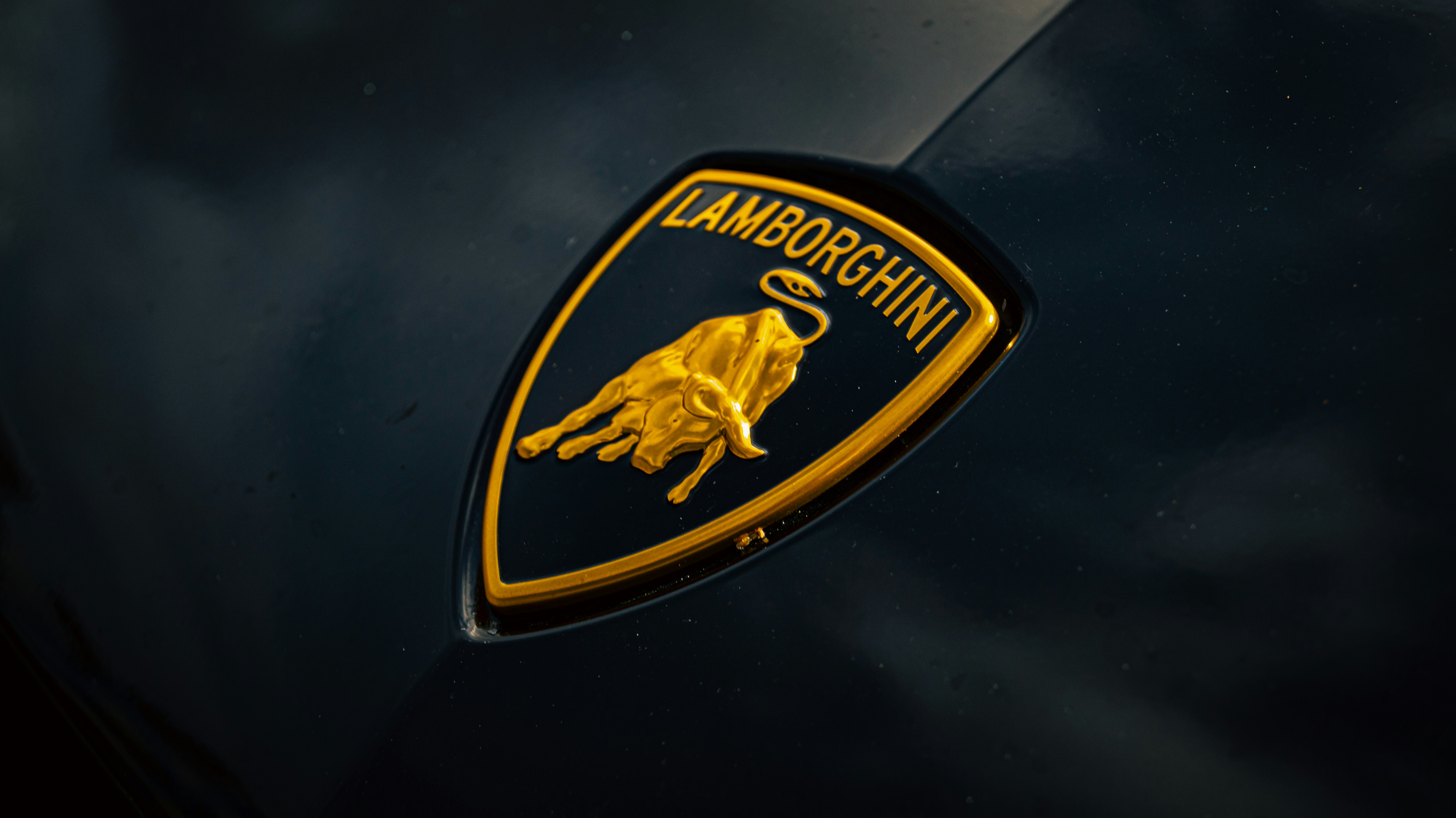 Lamborghini logo on a dark background