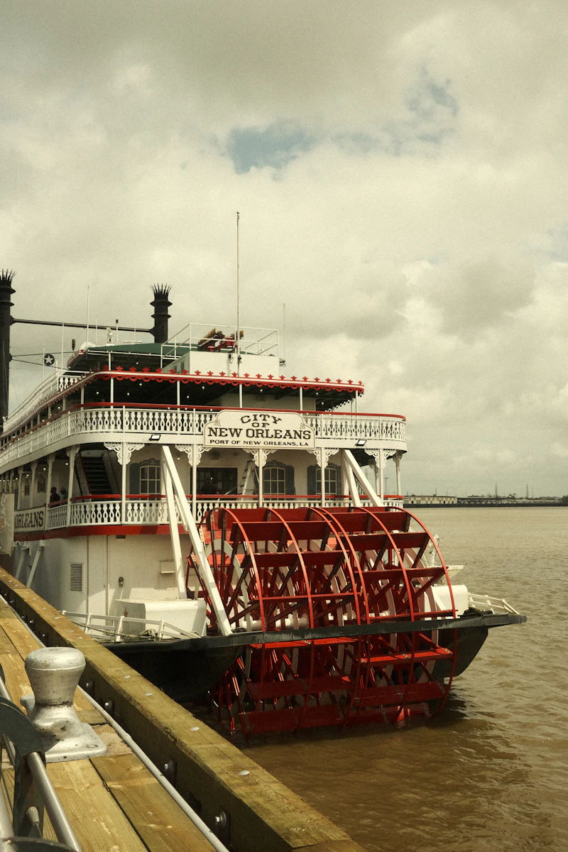 Paddlewheel steamboat in New Orleans