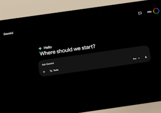 Gemini ai interface asking "where should we start?"