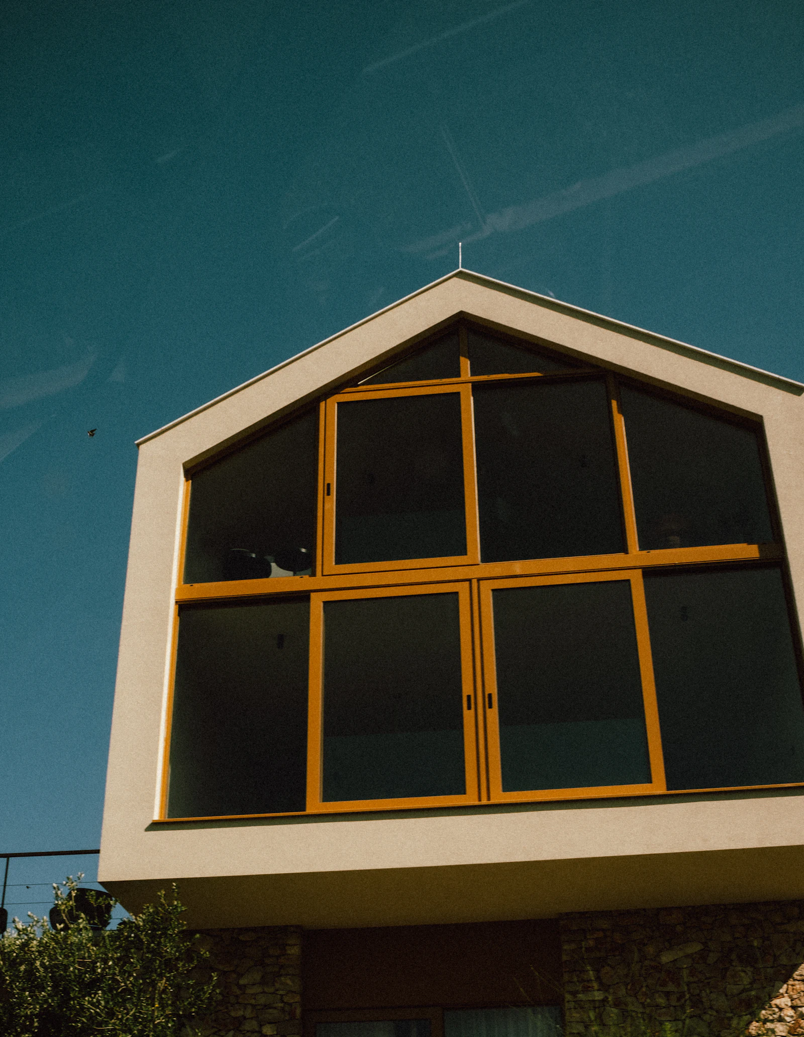 Large gable window on a modern home
