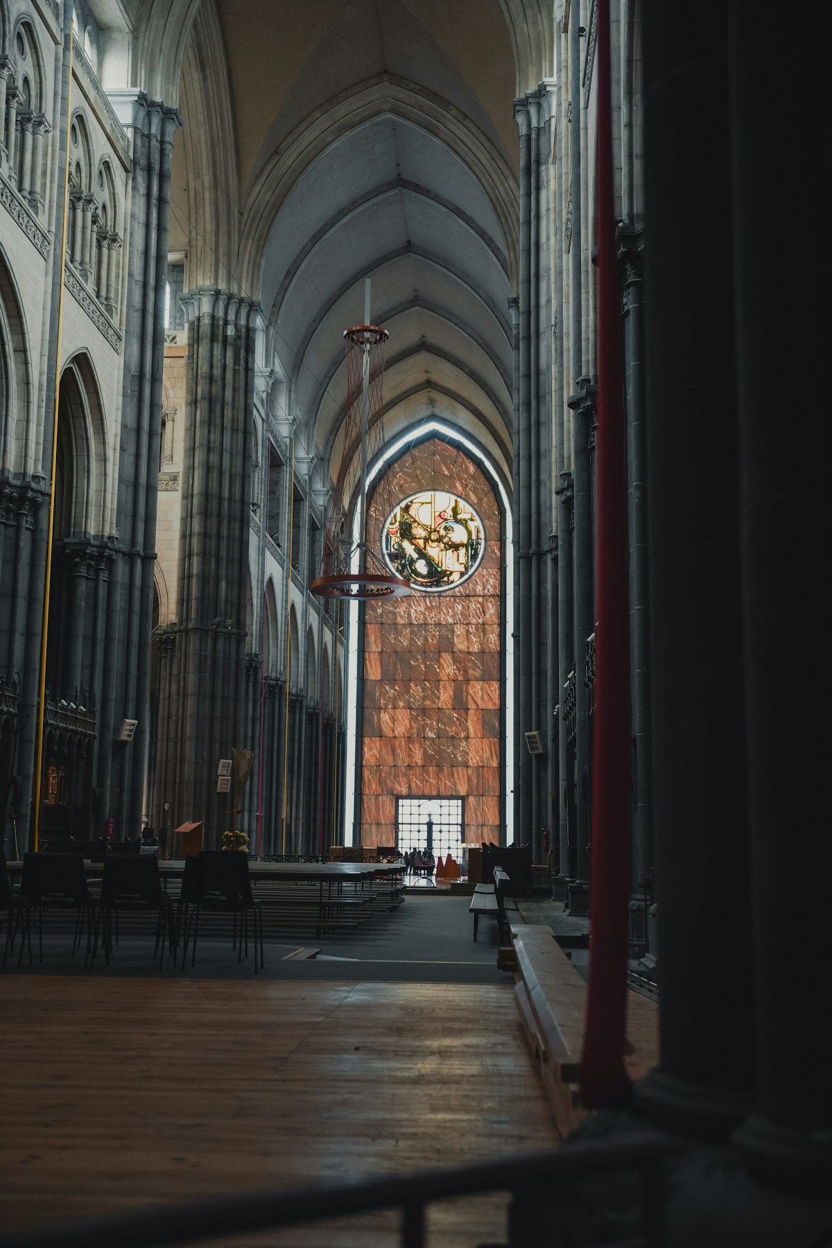 Grand cathedral interior with arched ceilings and natural light, Duke spirituality-and-health register