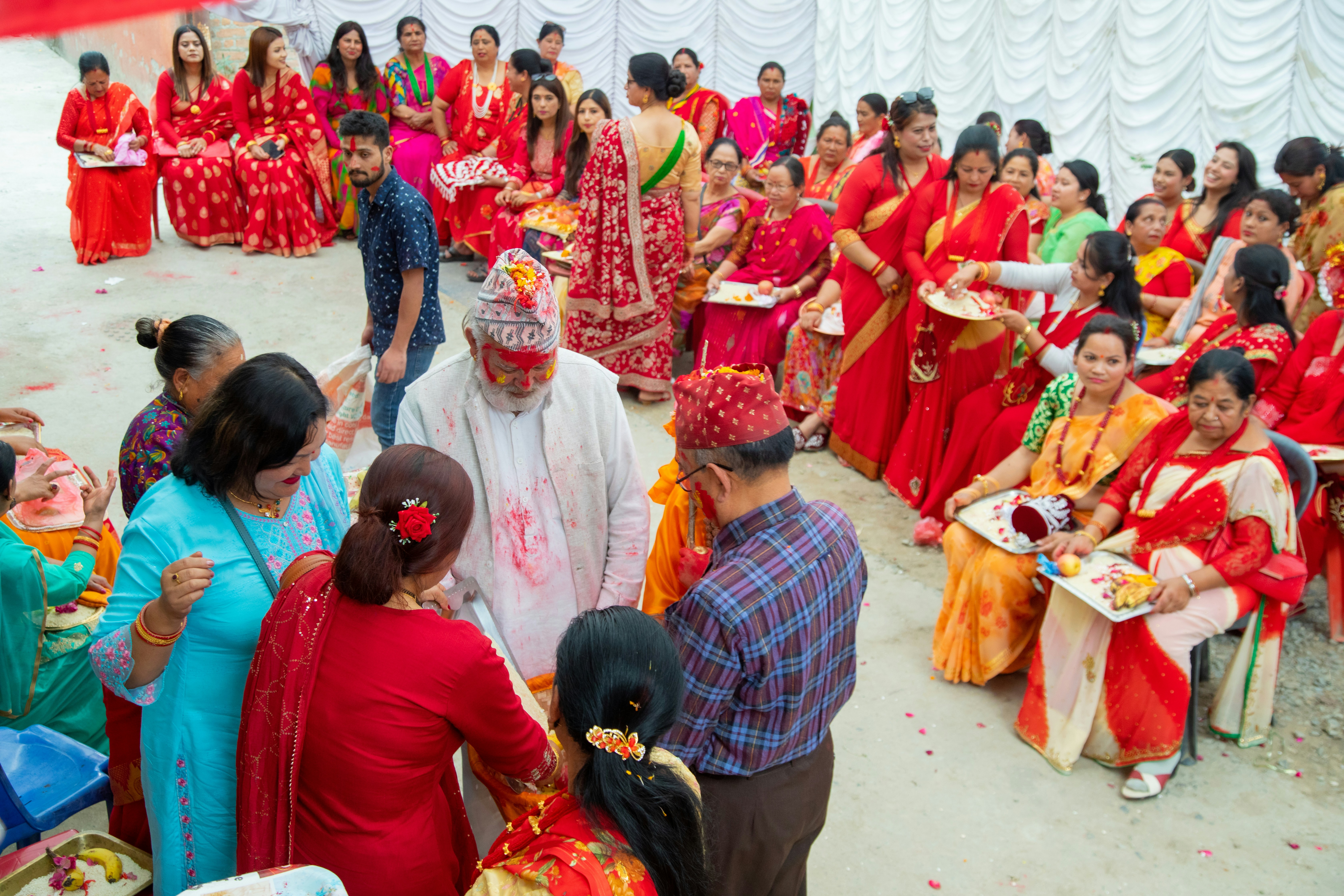 A laboratory setting with a person in a lab coat examining food samples under a microscope or preparing them for testing, conveying a sense of scientific investigation.